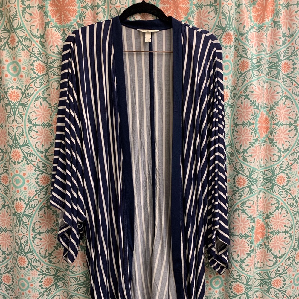 Soma Navy and White Striped Cardigan